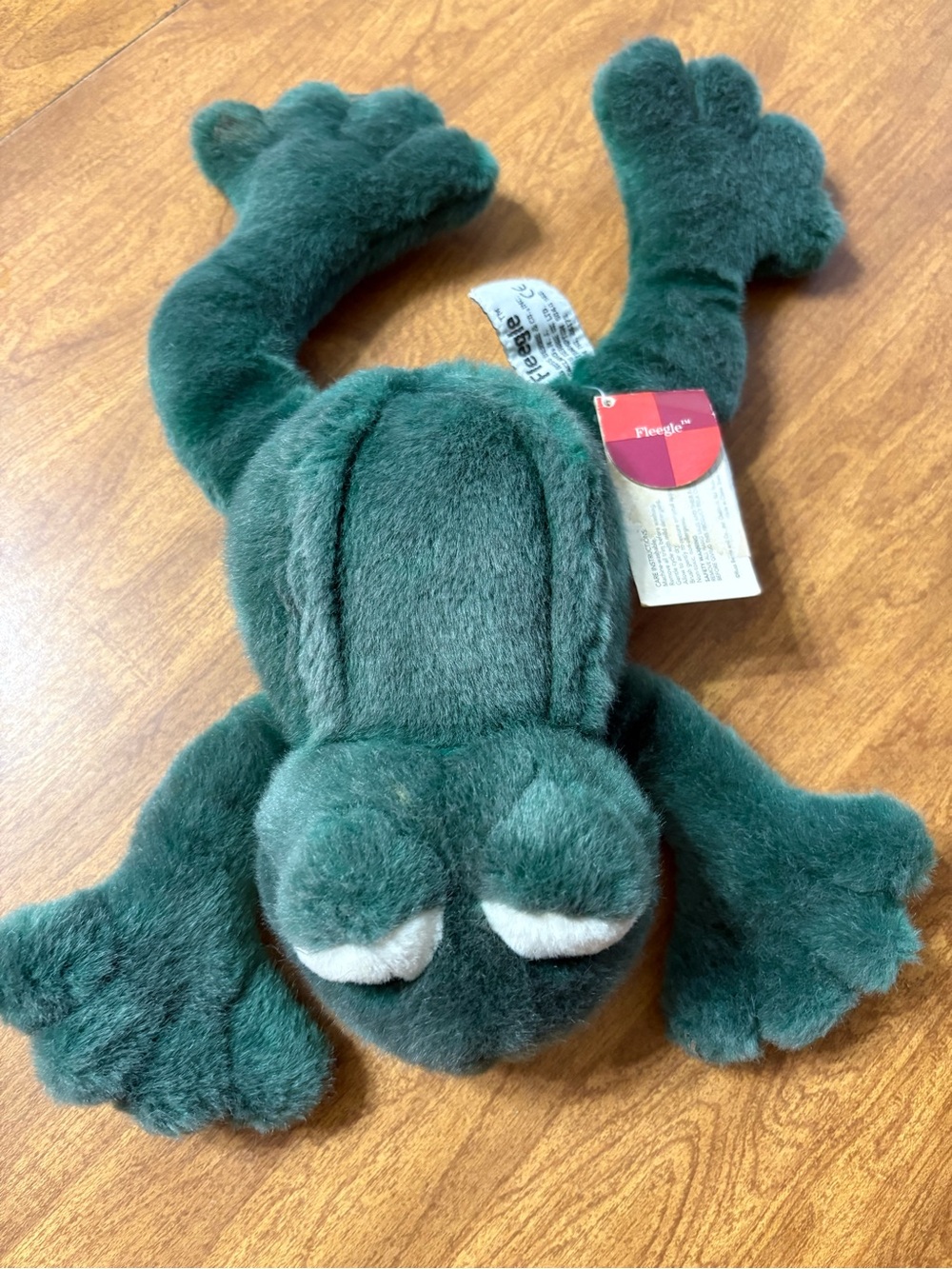 Vintage Fleegle Ross 11.5in Green Plush Frog Toy